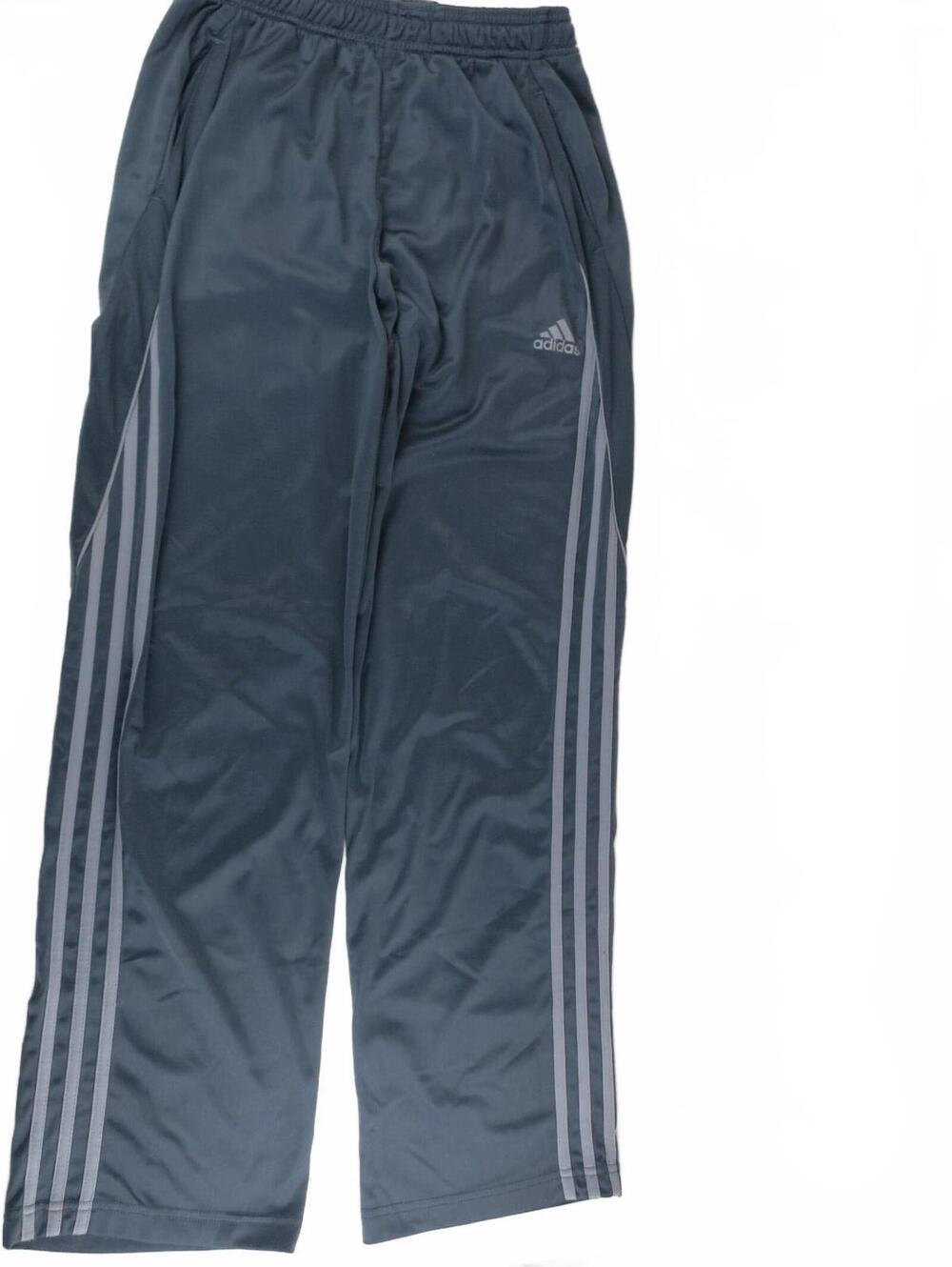 Adidas Dark Gray Track Pants with Side Stripes Boy's Large